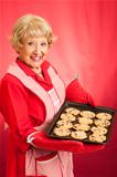 Retro Housewife Bakes Chocolate Chip Cookies
