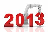 Industrial robotic arm building 2013 year
