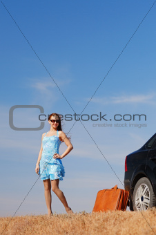 girl near the car