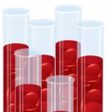 Blood cell many test tubes vector