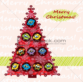 Christmas tree with birds