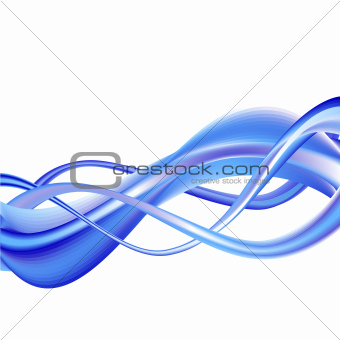 Abstract background. Blue wave on white.