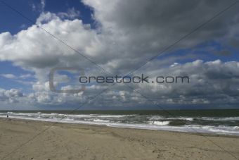 Beach and sea on the Dutch coast (Burgh Haamstede, Zeeland)