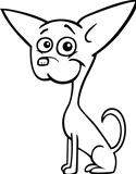 Chihuahua dog cartoon for coloring book