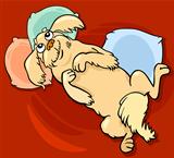 happy fluffy dog cartoon illustration