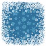 Snowflakes frame blue. Vector background, EPS8