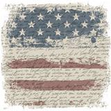 Vintage usa flag background with isolate grunge borders. Vector 