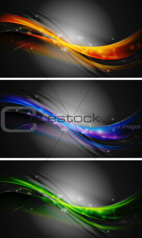 Bright waves banners. Vector design