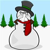 Snowman with a cold