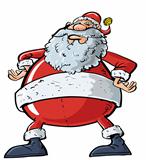 Cartoon Santa with a big belly