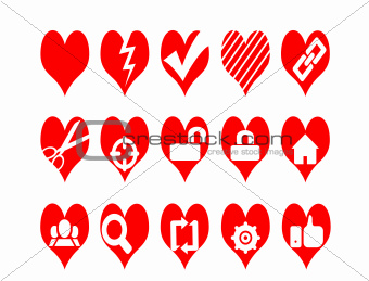 Red heart shapes
