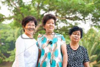 Three Asian senior women