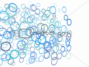 3d blue floating glossy ring torus shape on white