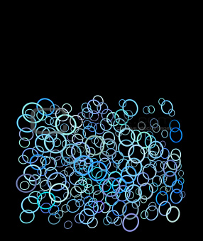 3d blue floating glossy ring torus shape on black