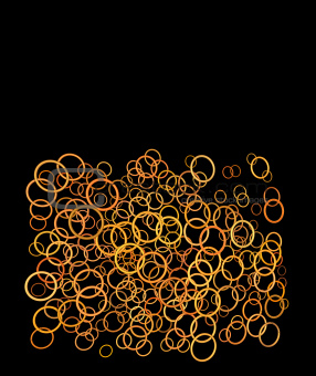 3d orange floating glossy ring torus shape on black