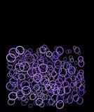 3d purple floating glossy ring torus shape on black
