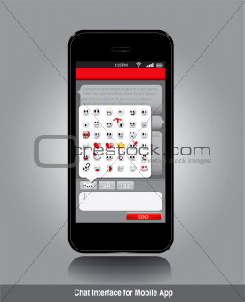 User interface design for chating with emoticons