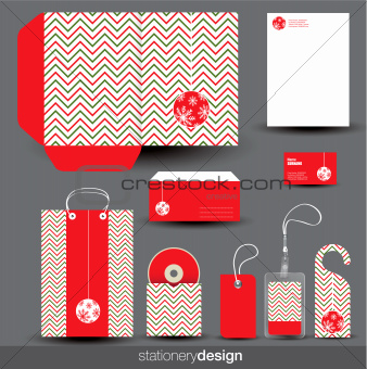 Christmas stationery design set