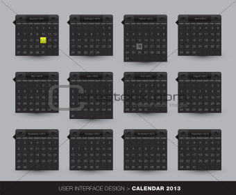 2013 monthly Calendar design for mobile phone