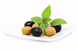 olives on white plate