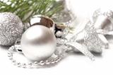 white balls and silver bell