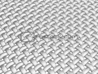 3D rendered illustration of interlaced fiber on white