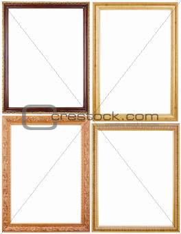 Set of picture frames on white