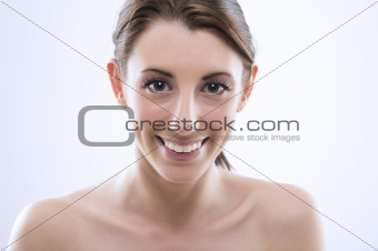 Beautiful woman with large lustrous eyes