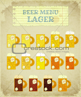 Vintage Beer Card. Lager.