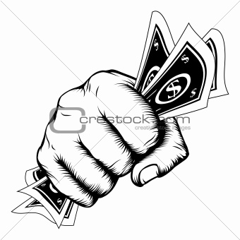 Hand Fist With Cash Illustration