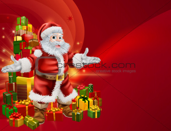 Santa and presents background