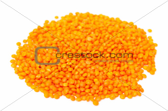 Heap of orange lentil