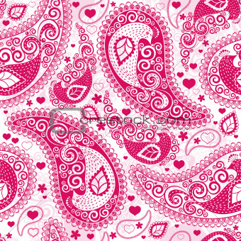Valentine pink seamless pattern