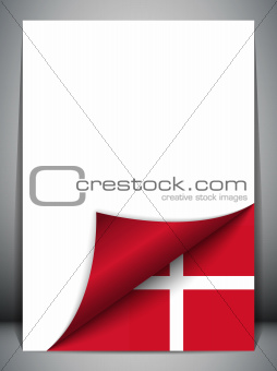 Denmark Country Flag Turning Page