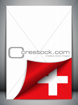 Switzerland Country Flag Turning Page