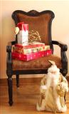 Christmas gifts on a chair