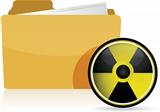 folder and radioactive symbol