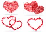 set of stylized hearts
