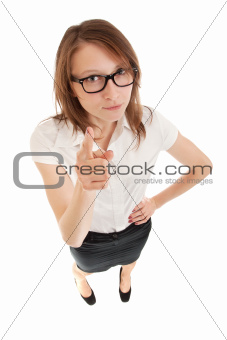 Business woman wagging her finger