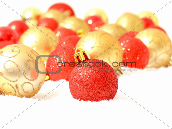 Red and gold Christmas balls