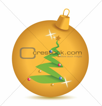 gold christmas tree ornament