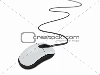 Gray mouse with cable