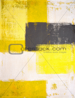 Grey and Yellow Abstract Art