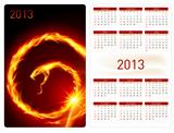 Calendar twenty thirteen. Fire Snake