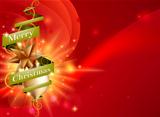 Merry Christmas red ribbon background