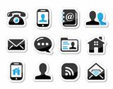 Contact icons set as labels - mobile, user, email, smartphone