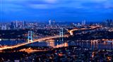 sunrise golden gate bridge and the lights istanbul, Turkey