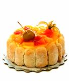 Cake with exotic fruit and jelly.