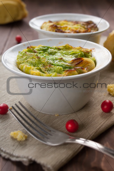 Filled cabbage in bowl 