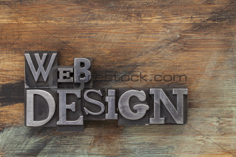 web design in metal type blocks